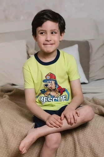 Remek Момчешка пижама с къс ръкав, панталон Италианска мода - зелена