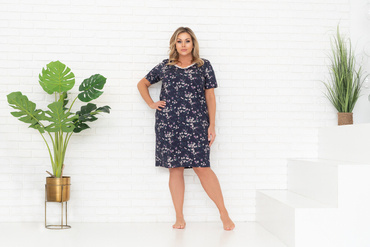 Evita нощница с къс ръкав Италианска мода - принт