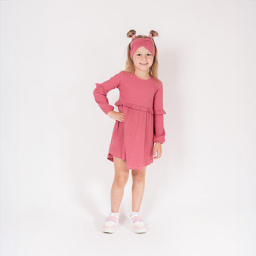 216167 Лала – Рокля за момиче Никол, памук, дълъг ръкав