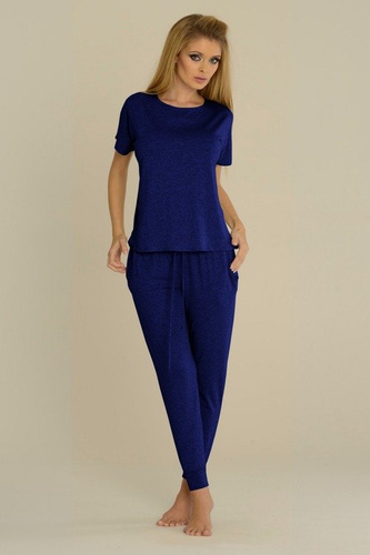 524 Paula Дамска пижама De Lafense - тъмносиня