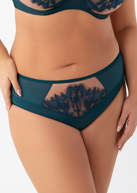 Дамски бикини Gorsenia Glen K 952 - морско синьо, дантелени сутиени