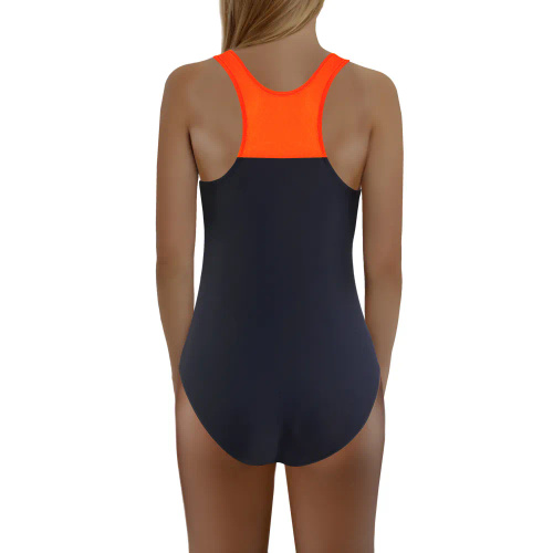 Бански костюм за момиче Sesto Senso графитено-оранжев