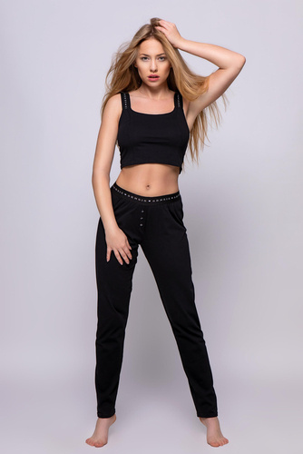 Sensis Tiffany Дамски пижамен комплект - черен