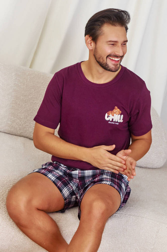 7201 Мъжка пижама "Chill" Doctor Nap - бордо