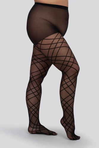 Дамски чорапогащник Mona Grid 30 DEN Queen Size – елегантна мрежа