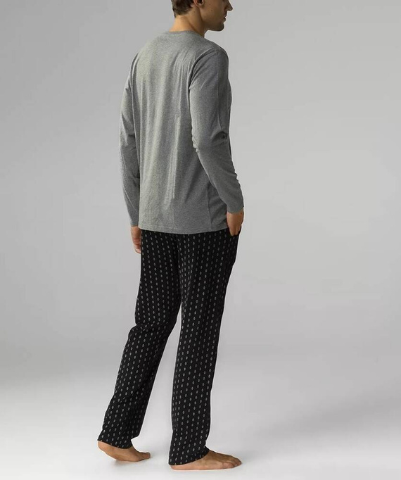 NMP-373 Мъжка пижама с дълъг ръкав Atlantic - сиво черна