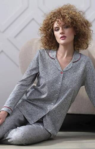 410 Дамска пижама с цип Cana - графит