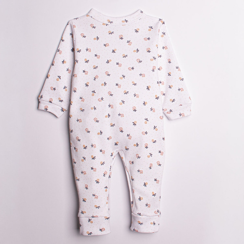 220032 Бебешки гащеризон Nicol 100% памук с дълъг ръкав и деликатен цветен принт