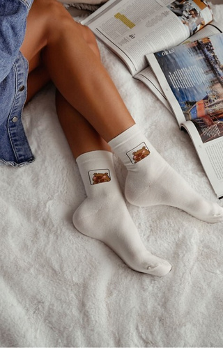 0200-186 Capybara Дамски чорапи Милена екрю – памук, шарени