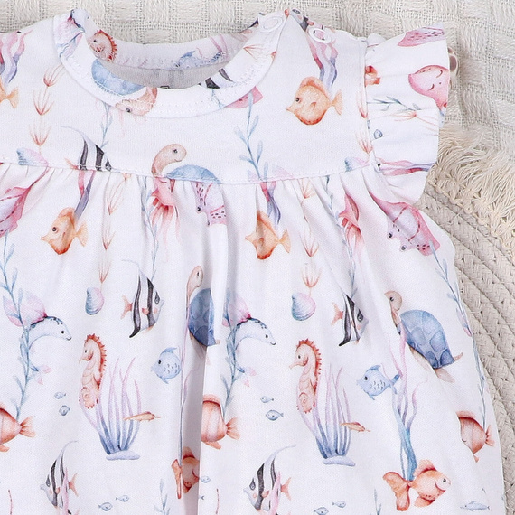 ABN-5481 Underwater World Baby Rampers Nini – органичен памук, къси ръкави