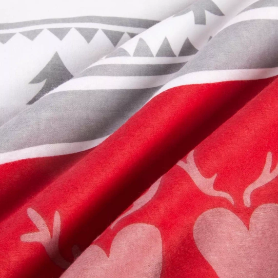 31516/1 Коледен комплект спално бельо от фланел Flannellove Darymex сиво-червено - комплект 100% памук, топъл и мек