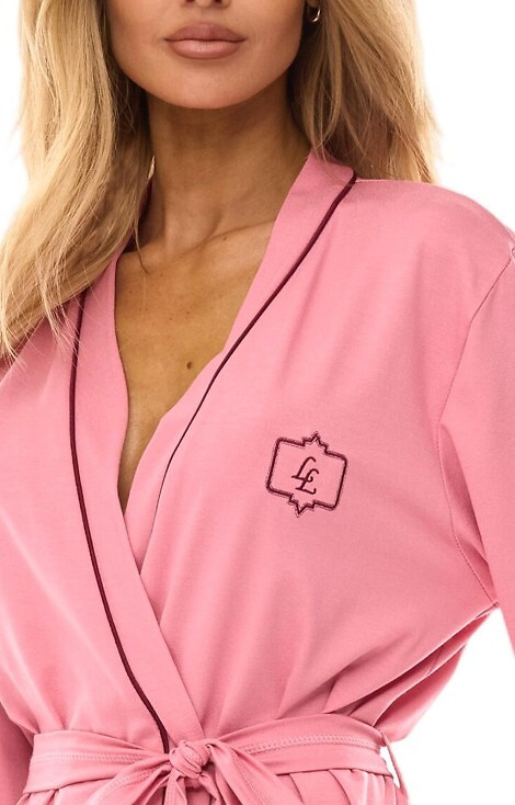 2504 Дамски халат L&L - розов