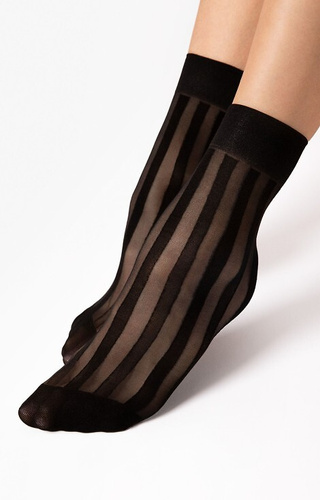 G 1194 Дамски чорапи Vibe Fiore 20 denier черни - райета, елегантни