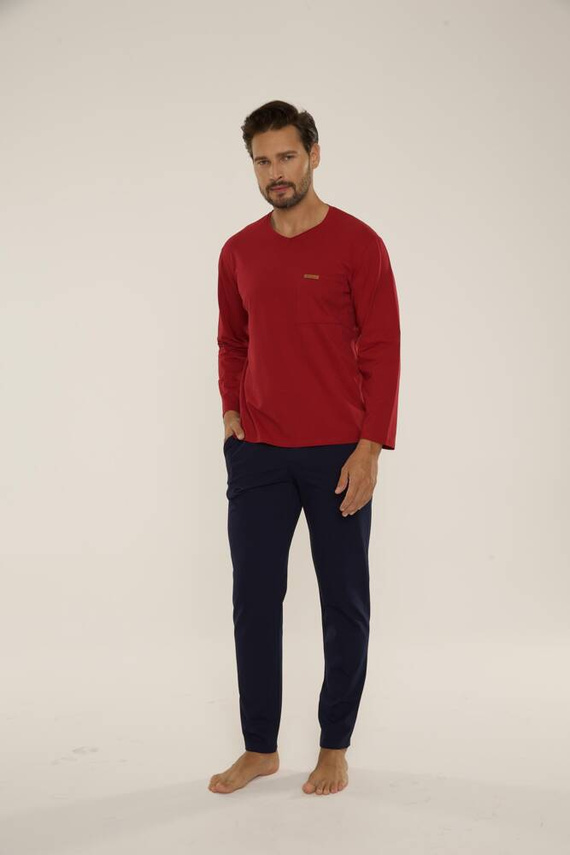 683 Kevin Forex Мъжка пижама - бордо - тъмносиньо