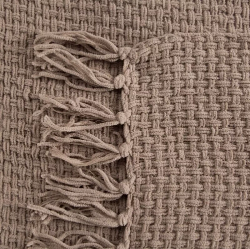 Сузи Одеяло, кувертюра, тъкани с ресни, европердета, бежово