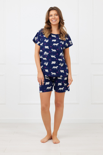 Дамска пижама Mimi Italian Fashion 100% памук – къс ръкав, къси панталони