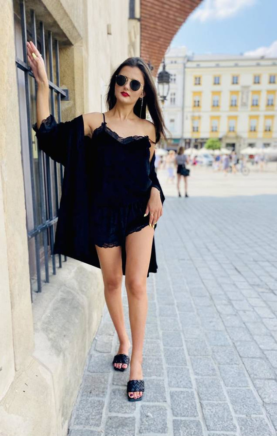 613 Milagros Дамска пижама Forex - черна