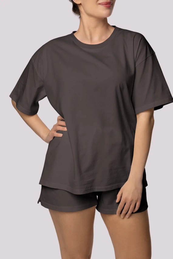 Дамска пижама Bliss Mona с къс ръкав, графит