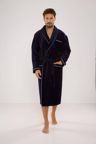 735 Manuele мъжки халат De Lafense - тъмносин