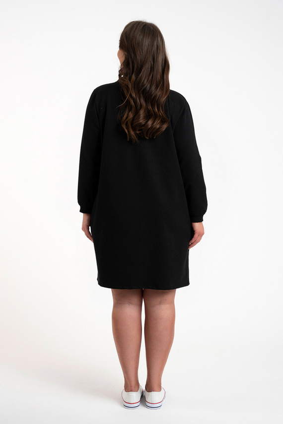 Malmo дамска туника с дълъг ръкав Италианска мода - черна