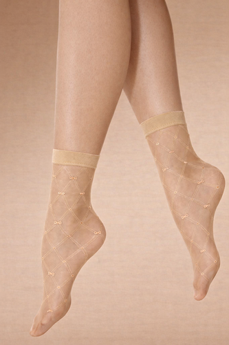 Дамски чорапи Knittex Hold 20 den – чорапи с геометричен принт naturel