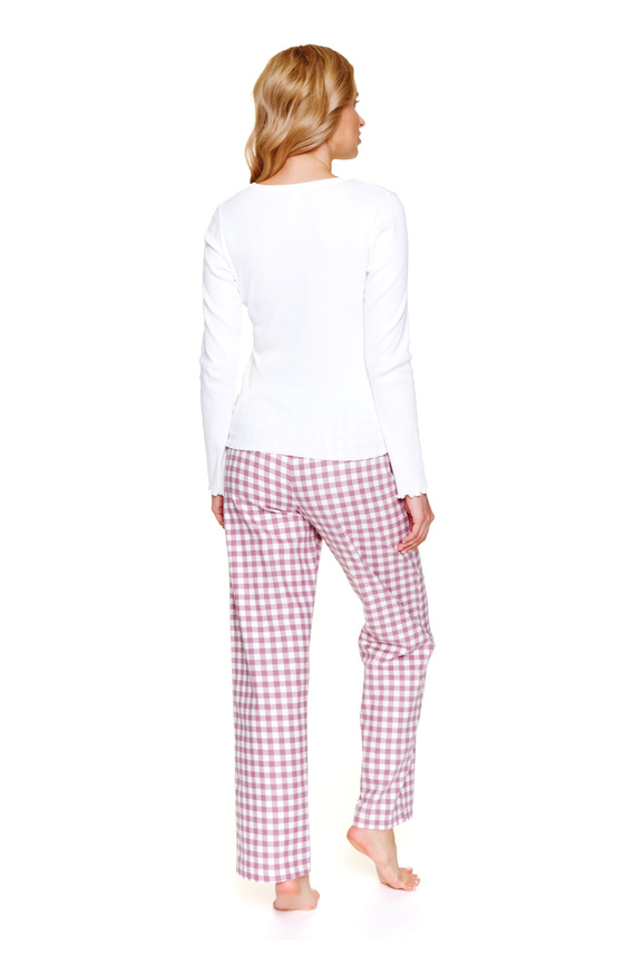 Doctor Nap 7302 – Дамска пижама с дълъг ръкав и панталон на каре
