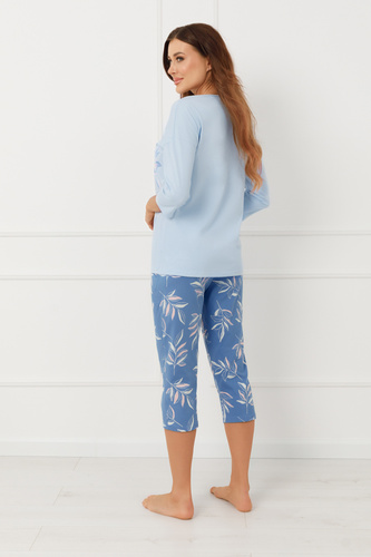 Дамска пижама ERULA Italian Fashion памук jersey ръкав 3/4 плюс сайз