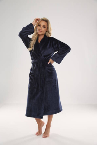 628 Abigail Дълъг дамски халат Forex - тъмносин