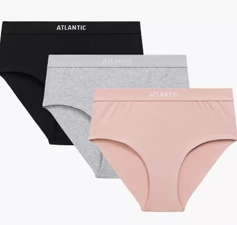 3CLP-009/Z25 Дамски бикини Atlantic black-pink-grey – maxi Sport, памук, 3 бр.