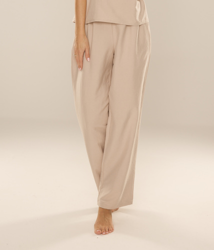 Maeve 875 De Lafense дамски панталон за пижама - дълъг, гладък, с джобове - пясъчен