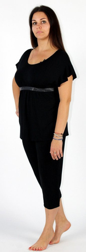 448 Julie Дамска 3/4 пижама - черна