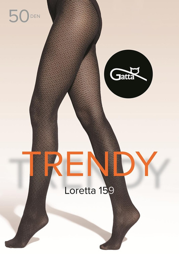 Loretta 159 Дамски чорапогащник Gatta - шарени, 50 den, мат - nero