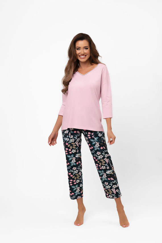 Дамска памучна пижама Marisal - 3/4 блуза, 7/8 панталон Италианска мода  