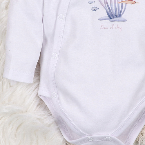 ABN-5472 Боди с дълги ръкави Underwater World Nini бяло – органичен памук, за бебета