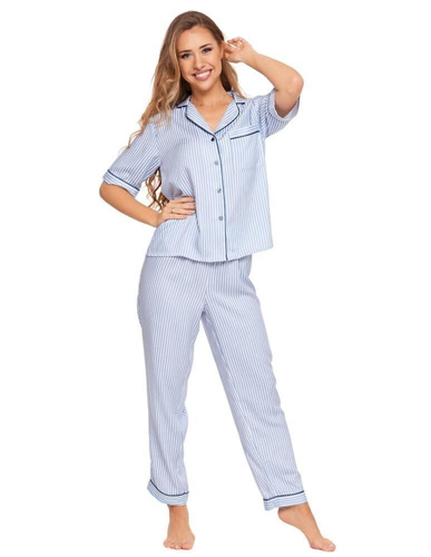 PDD7200-001 Piżama damska z krótkim rękawem Moraj - niebieski