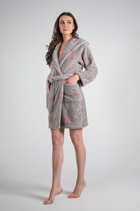673 Stars Forex Къс дамски халат - сив