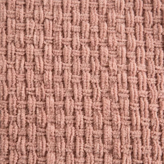 Сузи Одеяло, тъкано кувертюра с ресни, евро перде, пудра