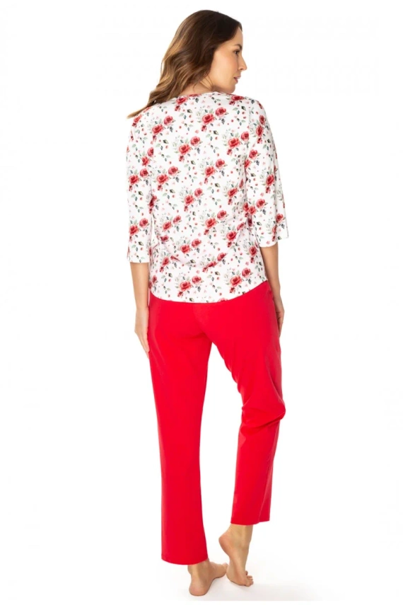 86676 Малина Флорална дамска пижама Чайка розова