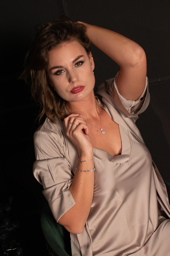 757 Cordelia Дамски халат с неглиже De Lafense - cappuccino