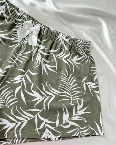 Paloma къса дамска пижама Donna маслиненозелена