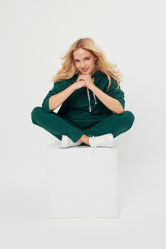 Lagos Дамски суитшърт с качулка Италианска мода - c. зелен 