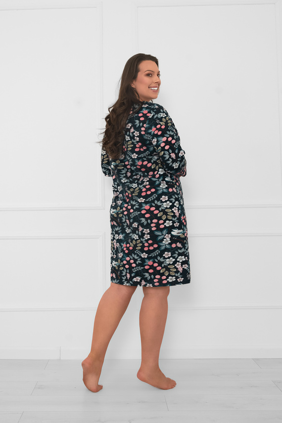 Дамска памучна нощница с 3/4 ръкав Lucja - флорален десен Италианска мода 