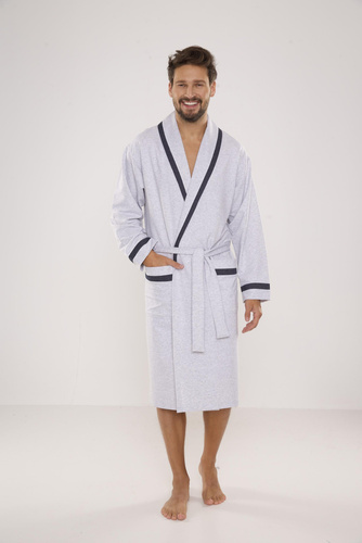 564 Мъжки халат Bruno De Lafense - светъл меланж 