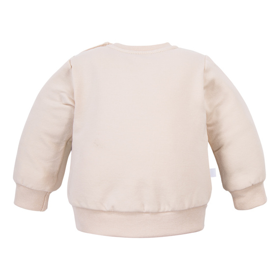 Суичър Beary Cool Eevi – светлобежов, памук, щампа на мече