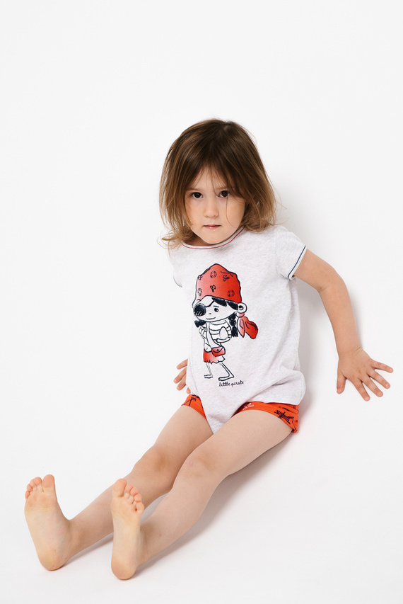 Marina Пижама за момичета Италианска мода - светъл меланж