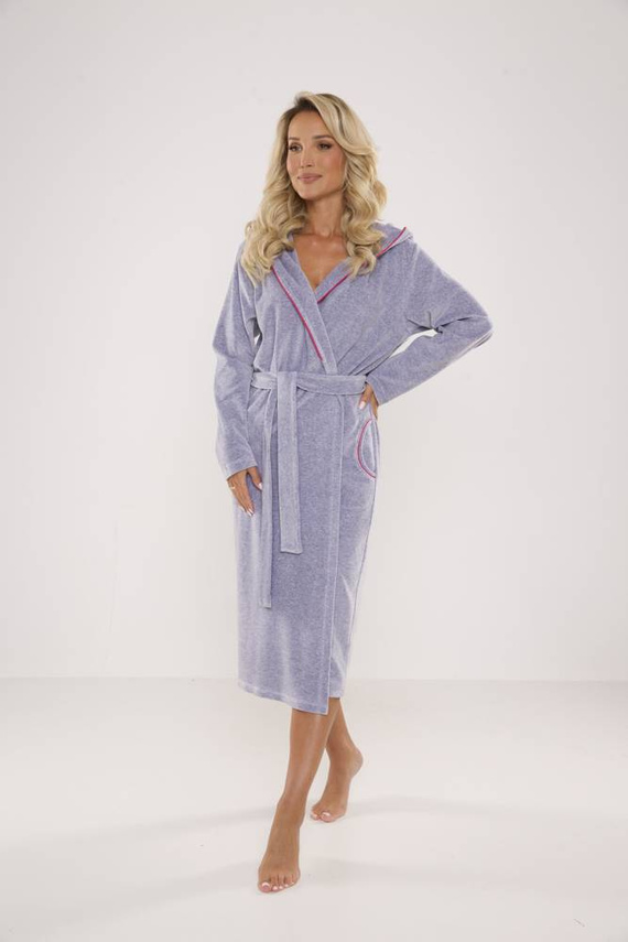 664 Дамски халат Lydie Forex - светъл меланж