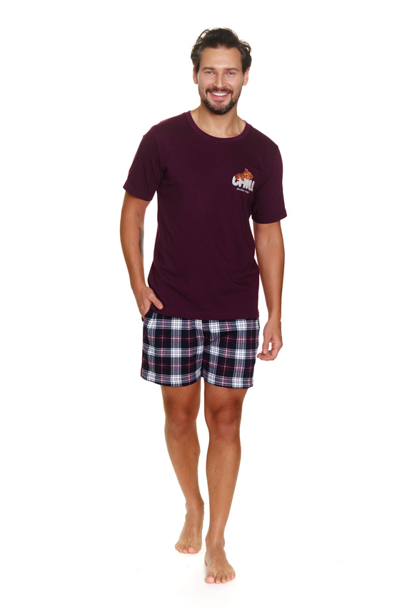 7201 Мъжка пижама "Chill" Doctor Nap - бордо