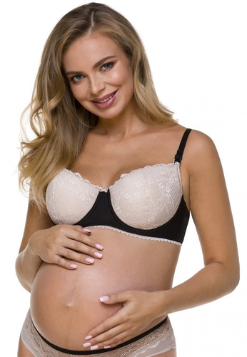 3116 Lupoline-черен-бежов сутиен за кърмачки