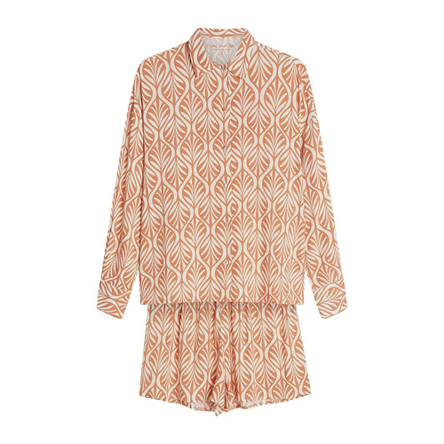 Дамска пижама Henderson 43664 Denise – Вискоза, дълъг ръкав, оригинален дизайн, къси панталони