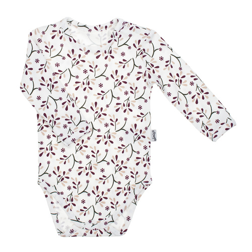 217095 Памучно боди с дълъг ръкав Alisa Nicol - флорален десен